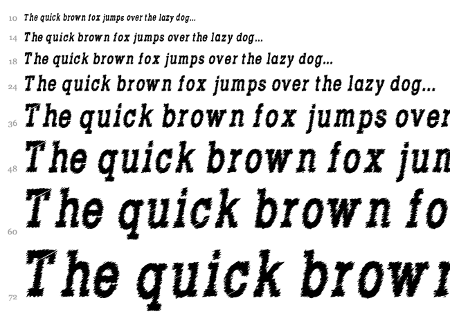 Rowdy Typemachine font waterfall